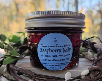 Raspberry Jelly, Small Batch Raspberry Jam, Artisan Gourmet Jam- Jelly, Natural Preserves, HandPicked Fruit, Wisconsin Farm to Table
