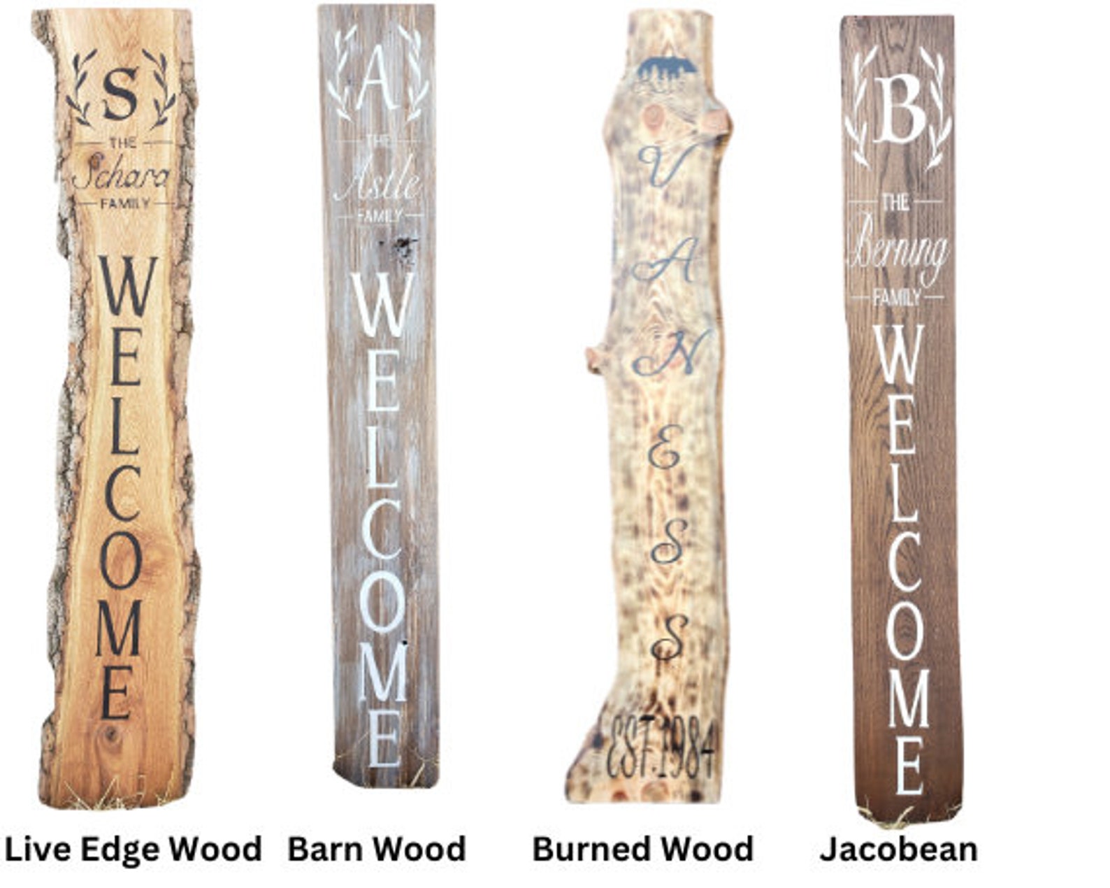 Custom Personalized Family Wooden Name Sign, Farmhouse Monogram Family ...