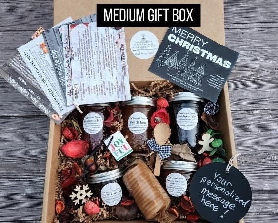 Festive Jam Gift Box, Customized for Any Occasion, Personalized Gift Card, Recipe Cards, Customized Box Sizes, WI Gourmet Jams, Small Batch