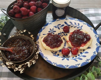 Kersenjam, kleine batch kersenjam, ambachtelijke gastronomische jam-gelei, natuurlijke conserven, handgeplukt fruit, Wisconsin boerderij tot tafel goodies