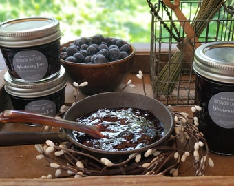 Blueberry Jam, Small Batch Blueberry Jam, Artisan Gourmet Jam- Jelly, Natural Preserves, HandPicked Fruit, Wisconsin Farm to Table Goodies