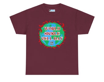 World Sickle Cell Day - Black - Unisex Heavy Cotton Tee - Front Only