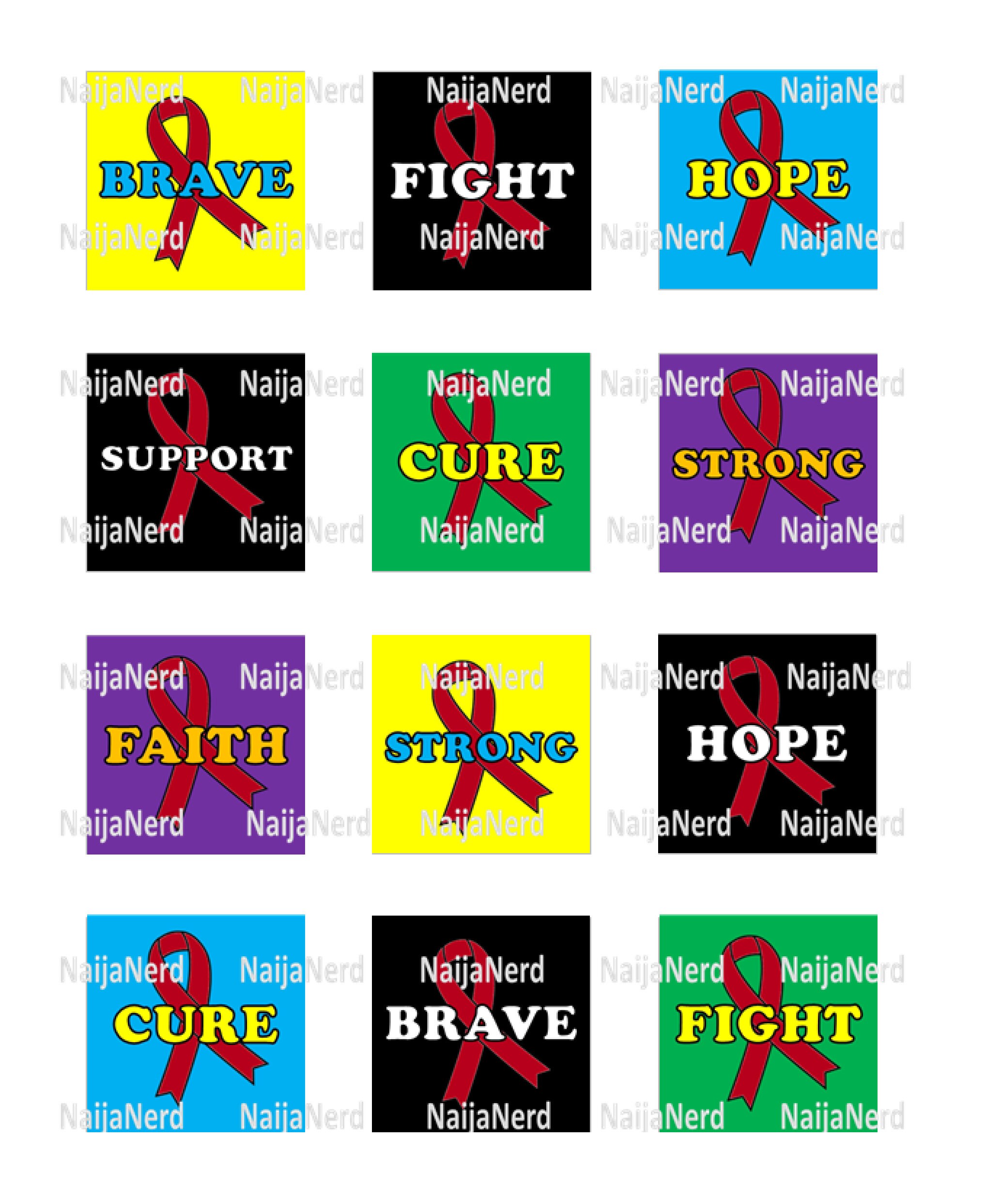 Awareness Stickers Template 2'' Burgundy Square - Etsy