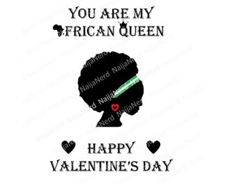 African Queen Valentine&#39;s Day Digital Card (customizable)
