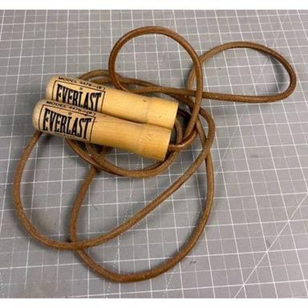 Everlast Wood & Leather Jump Rope Model 4476-(8') Durable Fitness ...