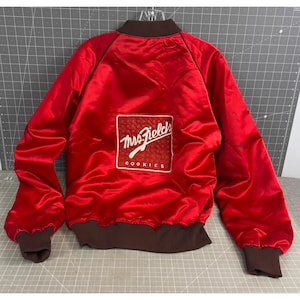 Vintage 1990’s Mrs. Fields Red Satin Bomber Jacket Men’s Large