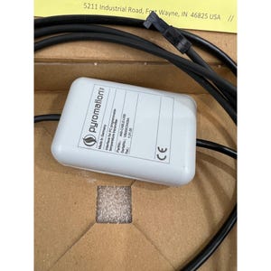 May include: A white pyromation interface for PC programmable temperature transmitter with black cables. The device has a label with text and a CE mark. The item is in a cardboard box.