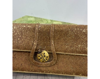 J. Renee Natural Cork Metallic Ladybug Clutch Crossbody Purse With Box Vintage? New