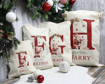 Personalised Santa Sack, Christmas Sack, Personalised Christmas Toy Sack - Name & Initial, Christmas Gift Bag, Xmas