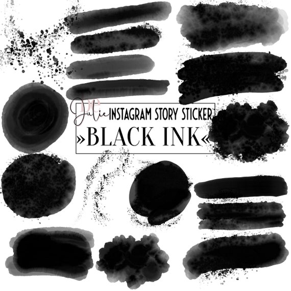 17 Schwarze Tinte Instagram Story Sticker Striche Streifen Tinte schwarz -  .de