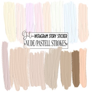 15 NUDE/PASTELL Instagram Story Sticker oil brush strokes