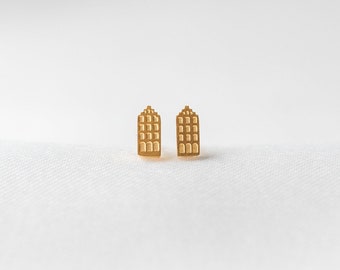 Amsterdam earrings canal houses | Jewelry Herengracht houses souvenir Netherlands | Stud earring house | Gold and silver stainless steel