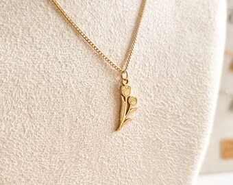 OovaaH Incantevole Collana Donna Tulipano in Acciaio Inossidabile Color Oro Un Capolavoro di Eleganza e Raffinatezza, il Regalo Perfetto per la Donna Che Ami