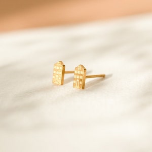 Amsterdam earrings canal houses | Jewelry canal houses souvenir Netherlands | Stud earring house | Gold and silver stainless steel