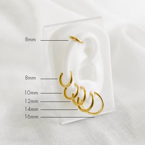 Minimalist clip earrings 1 piece Single ring gold/silver clip on earring Hoop clip earring without hole Stainless steel image 2