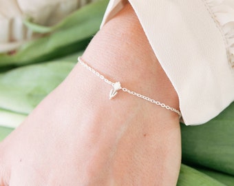 Bracelet tulipe | Bijoux néerlandais | Acier inoxydable acier inoxydable or ou argent | Bracelet minimaliste avec petite breloque tulipe | Cadeau pour elle