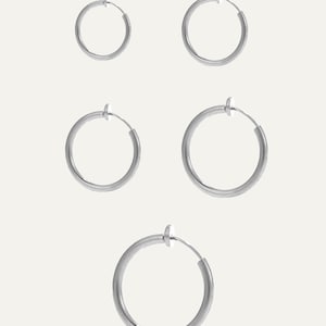 Minimalist clip earrings 1 piece Single ring gold/silver clip on earring Hoop clip earring without hole Stainless steel image 5