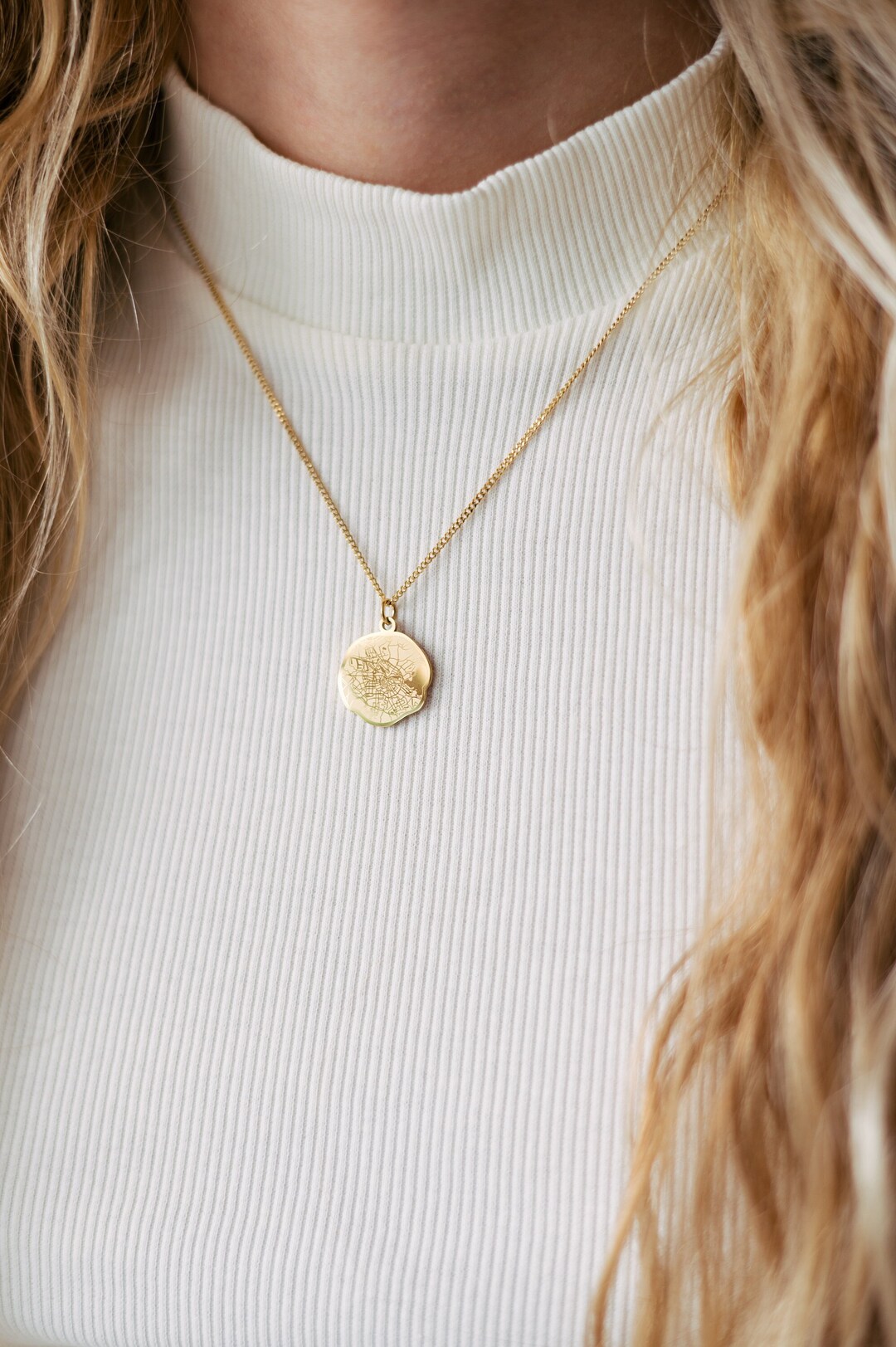 Amsterdam City Map Necklace City Map Charm Necklace Amterdam Dutch