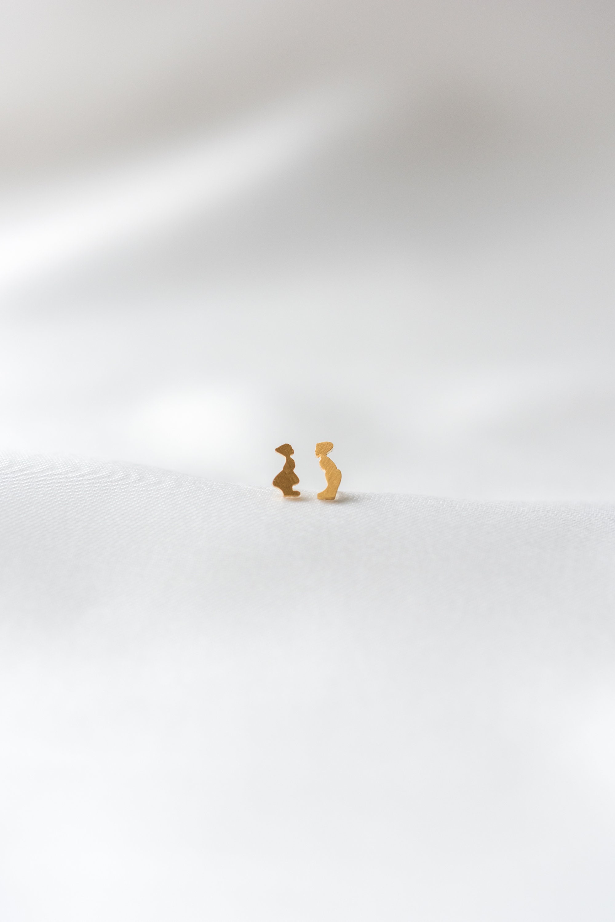 Dutch Milkmaid & Boy / Dutch Kissing Boy and Girl Stud Earrings