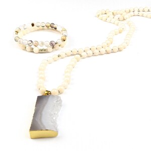 Géode Tasbih + Dua en agate | Perles de prière pour femmes, cadeau dhikr pour elle