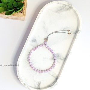 Bracelet Tasbih en Kunzite + Carte Dua | Tasbih de 33 perles pour femme, perles de prière islamiques, cadeau du ramadan islamique pour elle