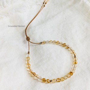 Bracelet Mini Tasbih Citrine + Carte Dua | Bracelet de 33 perles de prière pour femme, bracelet anti-inquiétude, cadeau musulman pour elle