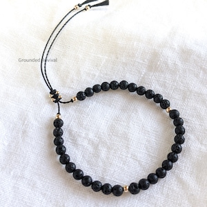 Bracelet Mini Tasbih Lava + Carte Dua | Tasbih de 33 perles pour femme, perles de prière islamiques, cadeau musulman pour elle