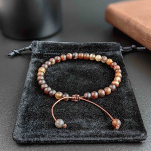 Bracelet Tasbih en agate café mat + carte Dua | Perles de prière pour hommes, bracelet de 33 perles, perles de prière musulmanes, perles d'inquiétude, cadeau dhikr pour lui