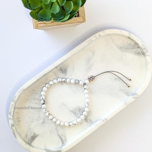 Pulsera Tasbih de Howlite + Tarjeta Dua / 33 cuentas de oración Tasbeeh para mujer para el bienestar espiritual, pulsera para aliviar la ansiedad, regalo Dhikr para ella