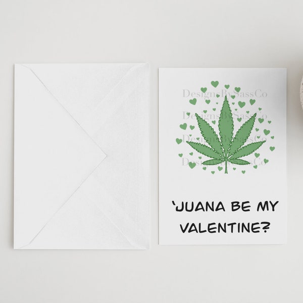 Valentines Day Card, Stoner Printable Valentines Gift, Marijuana Print, Téléchargement instantané