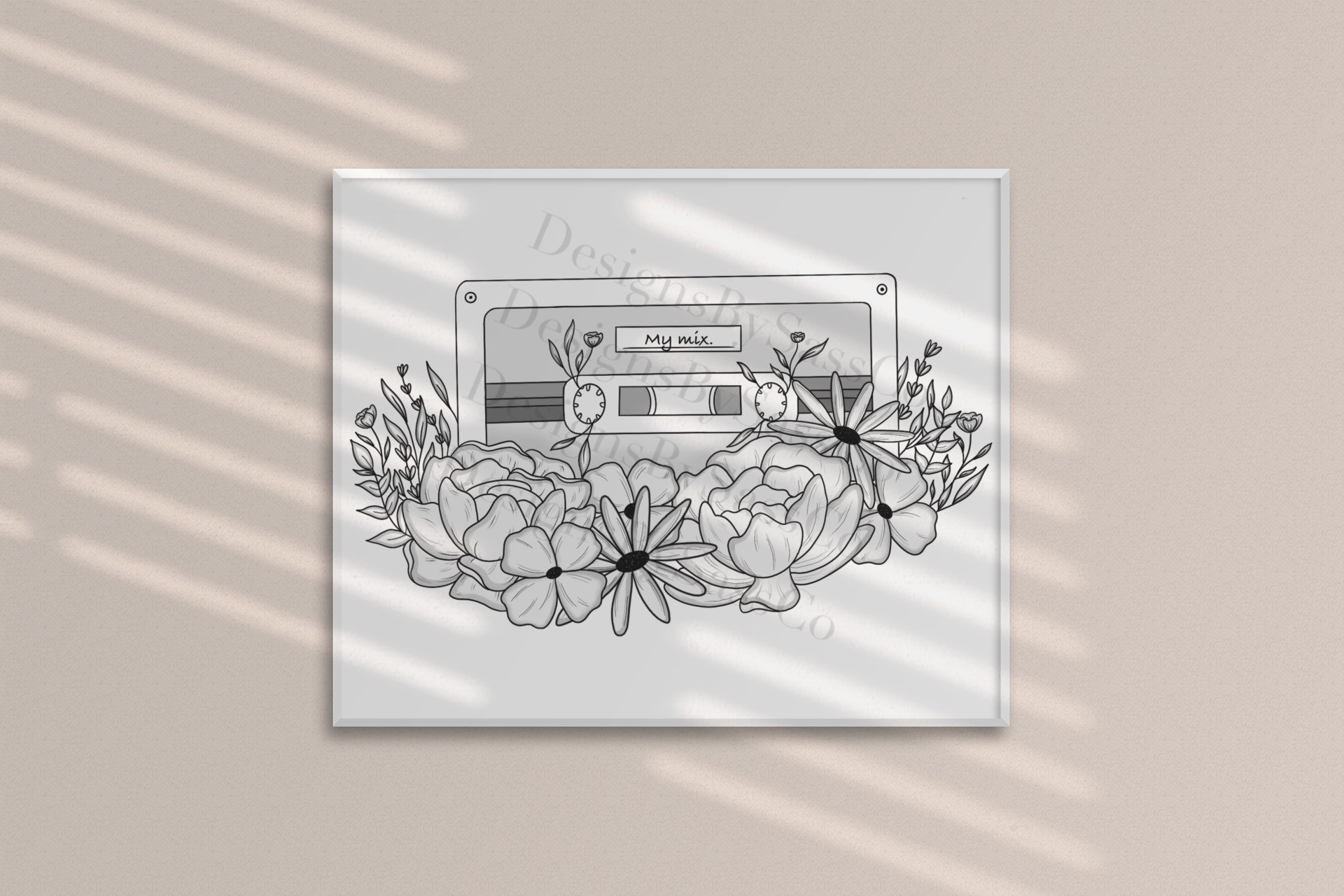 Printable Cassette Tape PNG Illustration Printable Wall Art Etsy Ireland