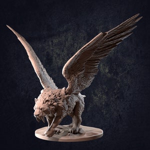 Winged Felidont / Smilodon / Saber Toothed Tiger Miniature - The Dragon Trappers Lodge -  Fantasy - D&D - Pathfinder - Roleplaying
