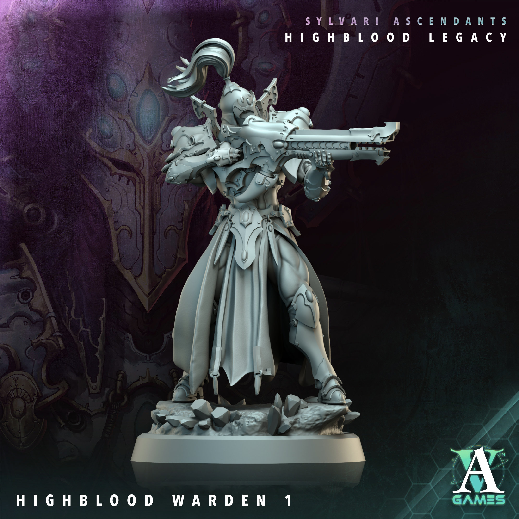 Highblood Wardens - Space Elf - Miniature - D&D -  Sci-Fi - Wargame - DOOM
