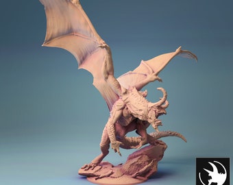 Jarl on Fafnir - Norse Ice Dragon - Miniature  - Fantasy - D&D - Pathfinder - Roleplaying