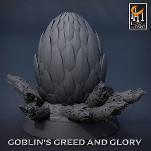 Green Dragon egg - Miniature  - Fantasy - D&D - Pathfinder - Roleplaying - unpainted model