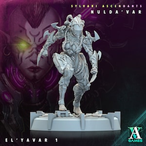 El&#39;Yavar - Space Dark Elf Witches - Miniature - D&D -  Sci-Fi - Wargame