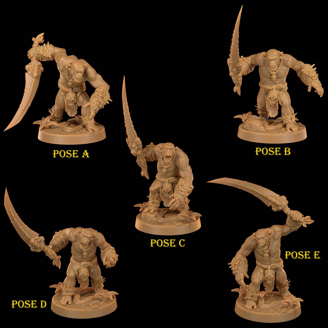 Arcane Minis Monkey Animal Miniature For D&D Roleplaying - Dungeons And Dragons