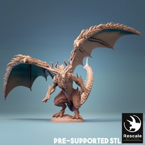 Bahamut - Apsu - God of Metallic Dragons - Miniature  - Fantasy - D&D - Pathfinder - Roleplaying