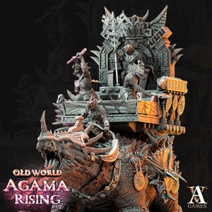 Titanoceratus Warband - Stegadon - Miniature - D&D -  Lizardmen - Seraphon -  Fantasy