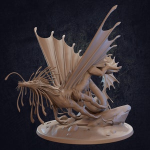 Abyssal Maw Aquatic Elder Dragon Miniature - Leviathan - The Dragon Trappers Lodge -  Fantasy - D&D - Pathfinder -  Monster