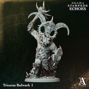 Triceras Bulwark - Lizardman Triceratops - Archvillain Games -  Fantasy - D&D - Pathfinder -  Monster