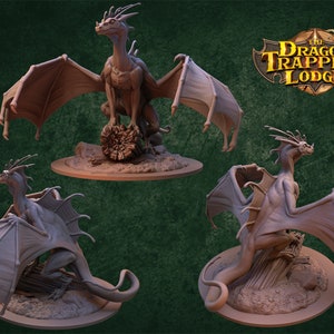 Indigo Fae Dragon Miniature - The Dragon Trappers Lodge -  Fantasy - D&D - Pathfinder -  Monster