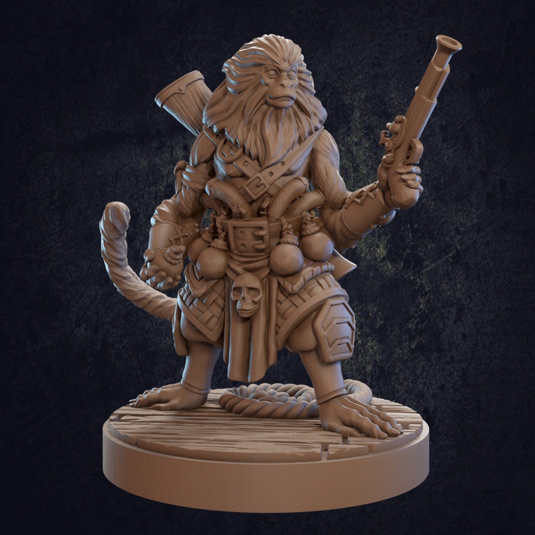 Boomy - Vanaran Pirate - Monkey Gunslinger - The Dragon Trappers Lodge -  Fantasy - D&D - Pathfinder -  Roleplaying