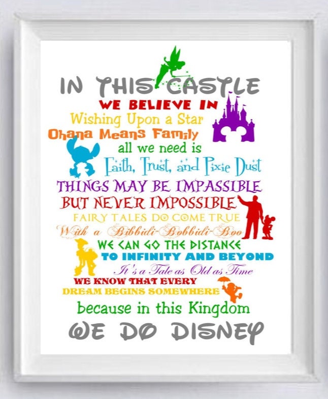 A4 Disney Wall Art Quote. Etsy