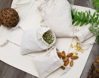 20 PCS 4"x6" Cotton Muslin Drawstring Reusable Bags Packing Bath Soap Herbs Tea 