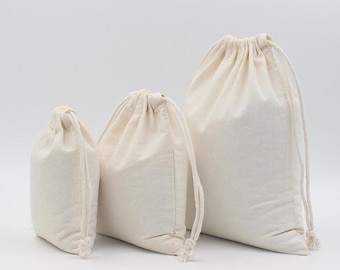 High Quality Fabric. Premium Quality Cotton Storage and Packaging Bags 12x16 Inches Cotton Double Drawstring Muslin Bags