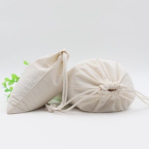 Organic Cotton Bags. 100% Organic Cotton Double Drawstring Premium Quality Bags. Great For Packaging and Storage. Select Size and Quantity. image 5