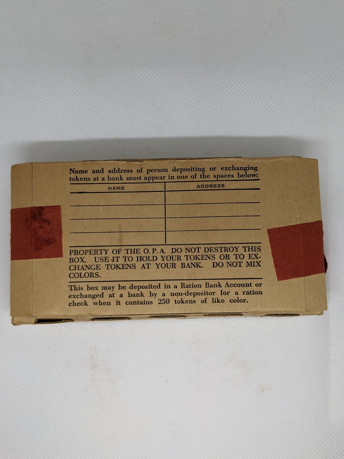 WWII Homefront Box of OPA Red Ration Rationing Meat Tokens 1 | Etsy