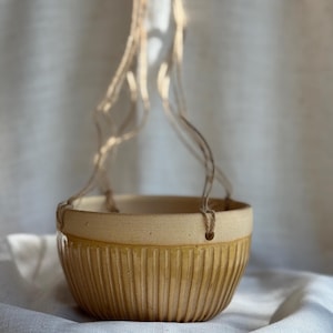 Ceramic Hanging Planter- wheel thrown with speckled stoneware
