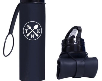 Foldable Water Bottle – Space-Saving Reusable Bottle | Perfect Christmas Gift for Campers, Hikers, Festivals, Sports + Travellers
